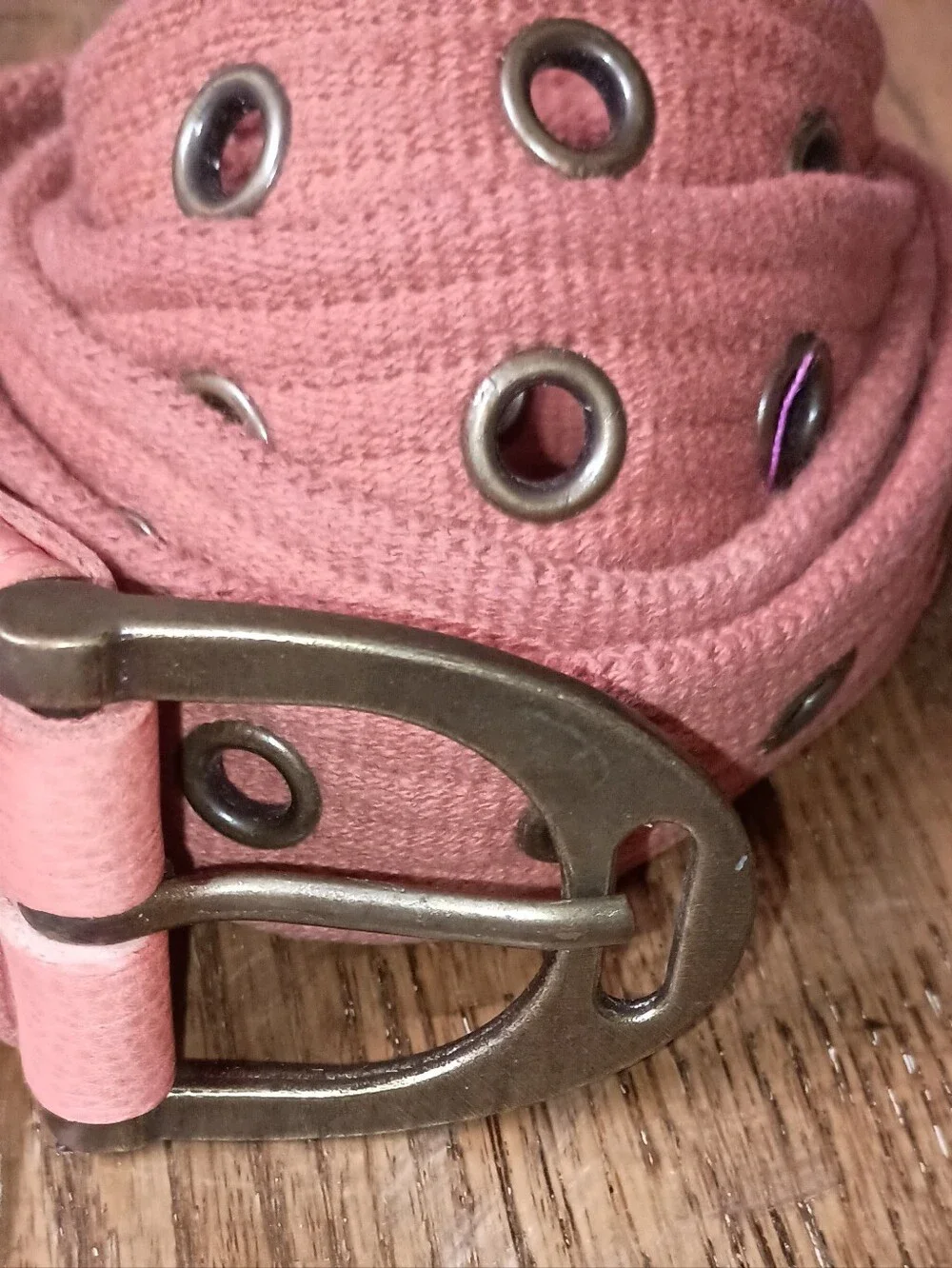 Free People Rose Pink Grommet Canvas Belt women's Small / Medium